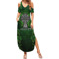 Irish Cross Mix With Shamrock Floral Family Matching Summer Maxi Dress and Hawaiian Shirt - Wonder Print Shop