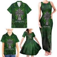 Irish Cross Mix With Shamrock Floral Family Matching Tank Maxi Dress and Hawaiian Shirt - Wonder Print Shop