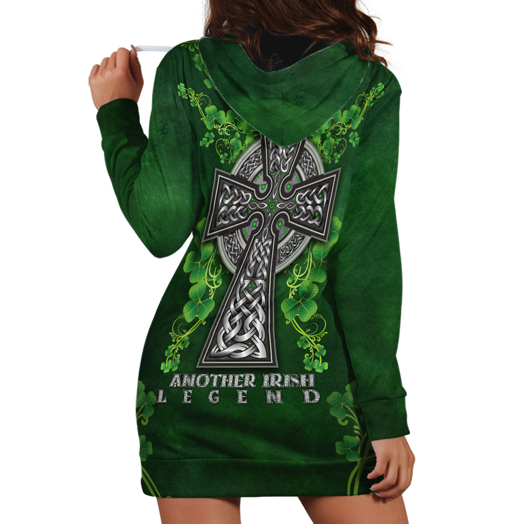Irish Cross Mix With Shamrock Floral Hoodie Dress - Wonder Print Shop