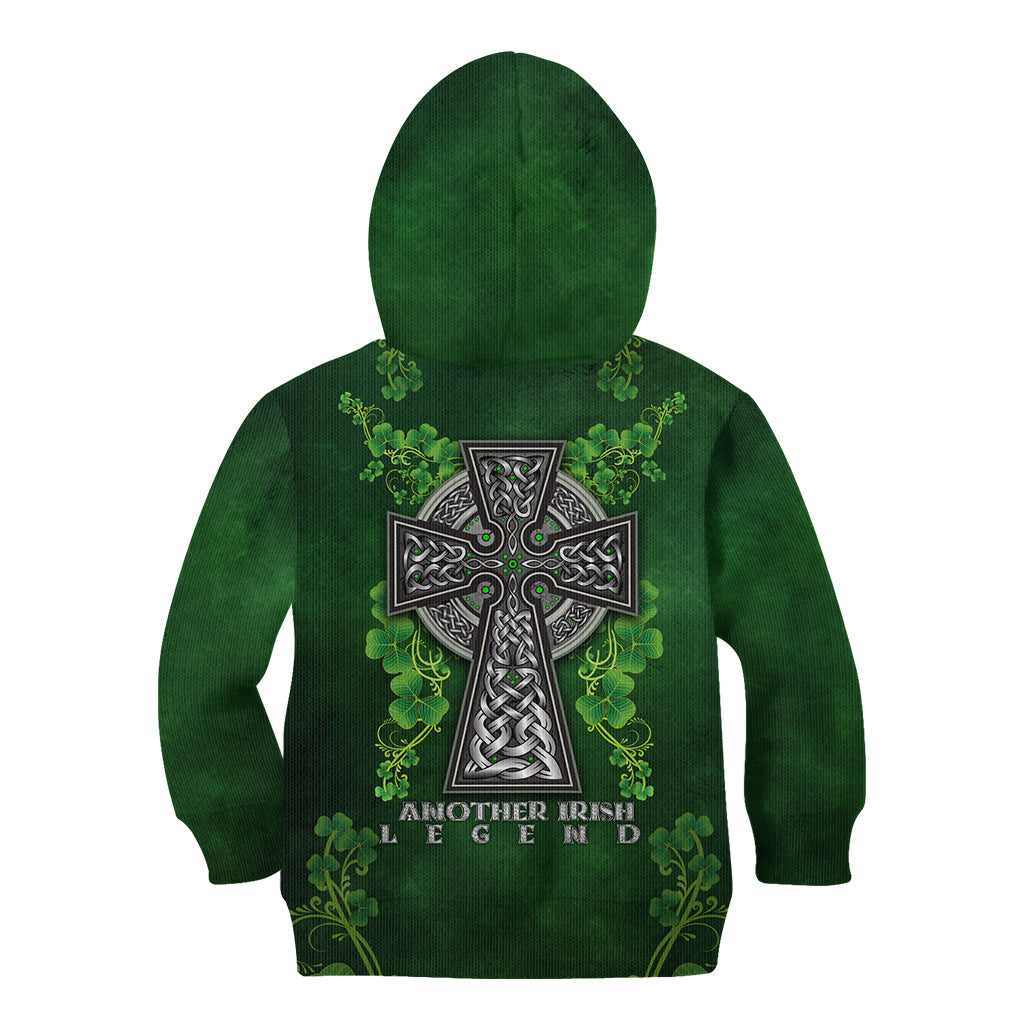 Irish Cross Mix With Shamrock Floral Kid Hoodie - Wonder Print Shop