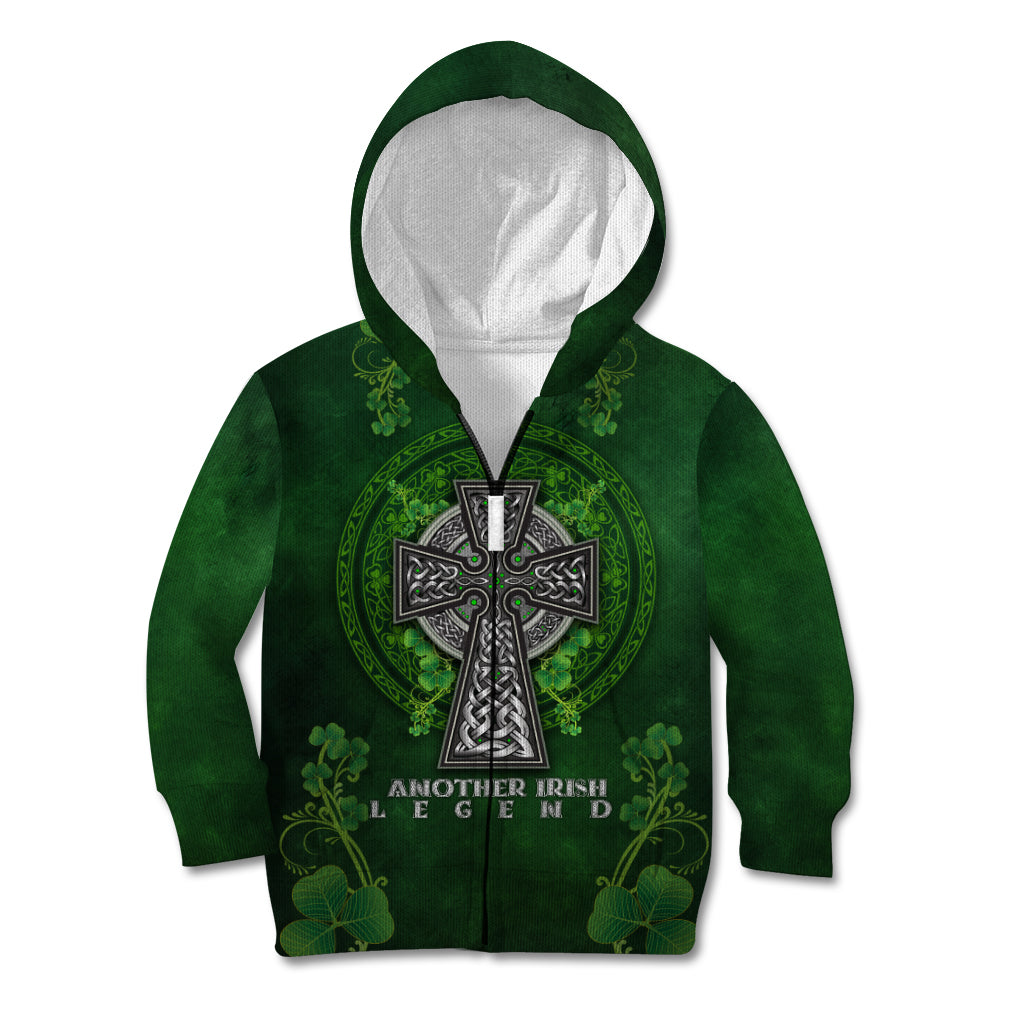Irish Cross Mix With Shamrock Floral Kid Hoodie - Wonder Print Shop