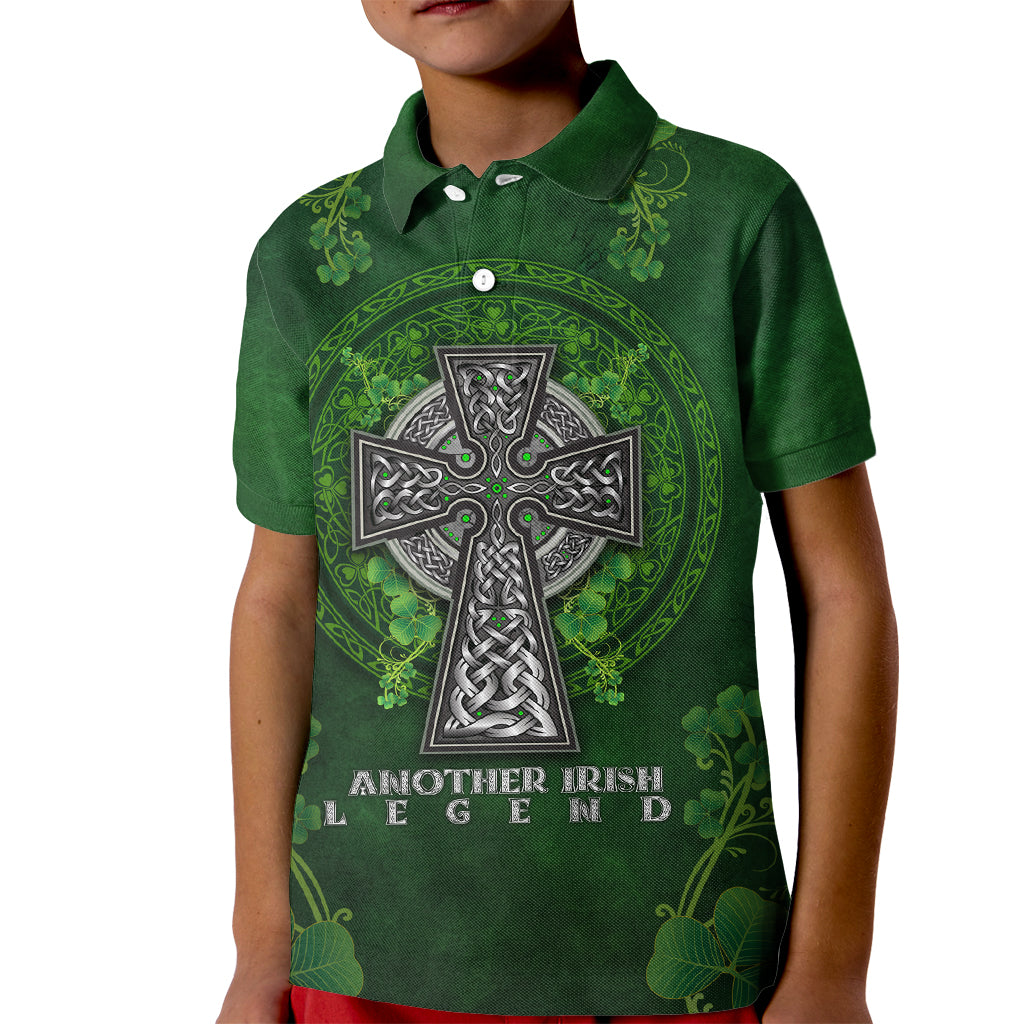 Irish Cross Mix With Shamrock Floral Kid Polo Shirt - Wonder Print Shop