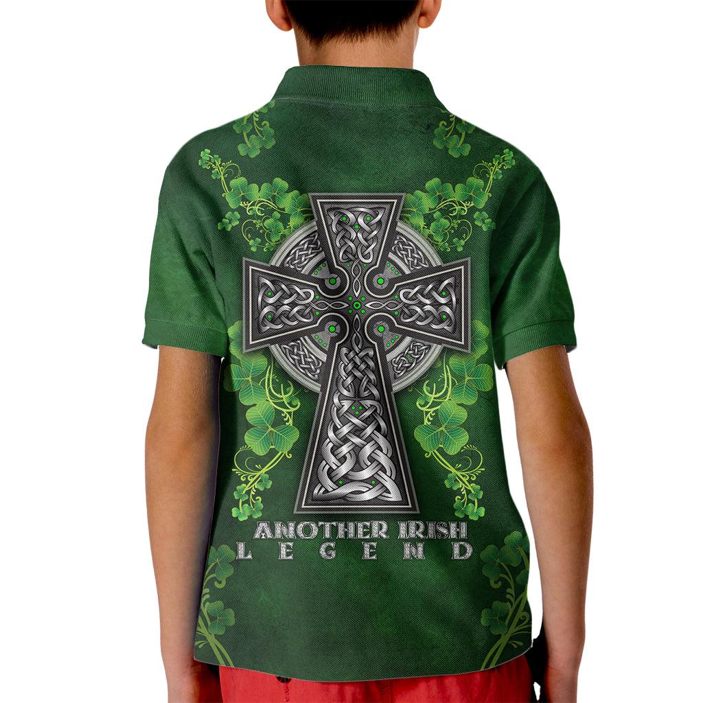 Irish Cross Mix With Shamrock Floral Kid Polo Shirt - Wonder Print Shop