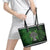 Irish Cross Mix With Shamrock Floral Leather Tote Bag - Wonder Print Shop