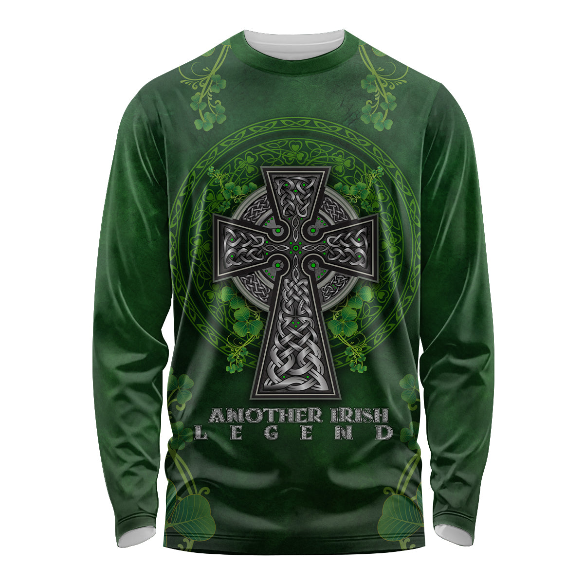 Irish Cross Mix With Shamrock Floral Long Sleeve Shirt - Wonder Print Shop