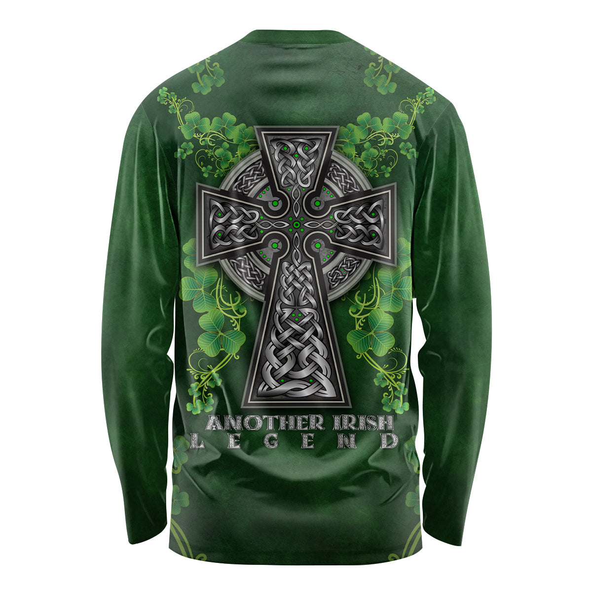Irish Cross Mix With Shamrock Floral Long Sleeve Shirt - Wonder Print Shop