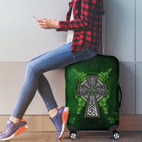 Irish Cross Mix With Shamrock Floral Luggage Cover - Wonder Print Shop