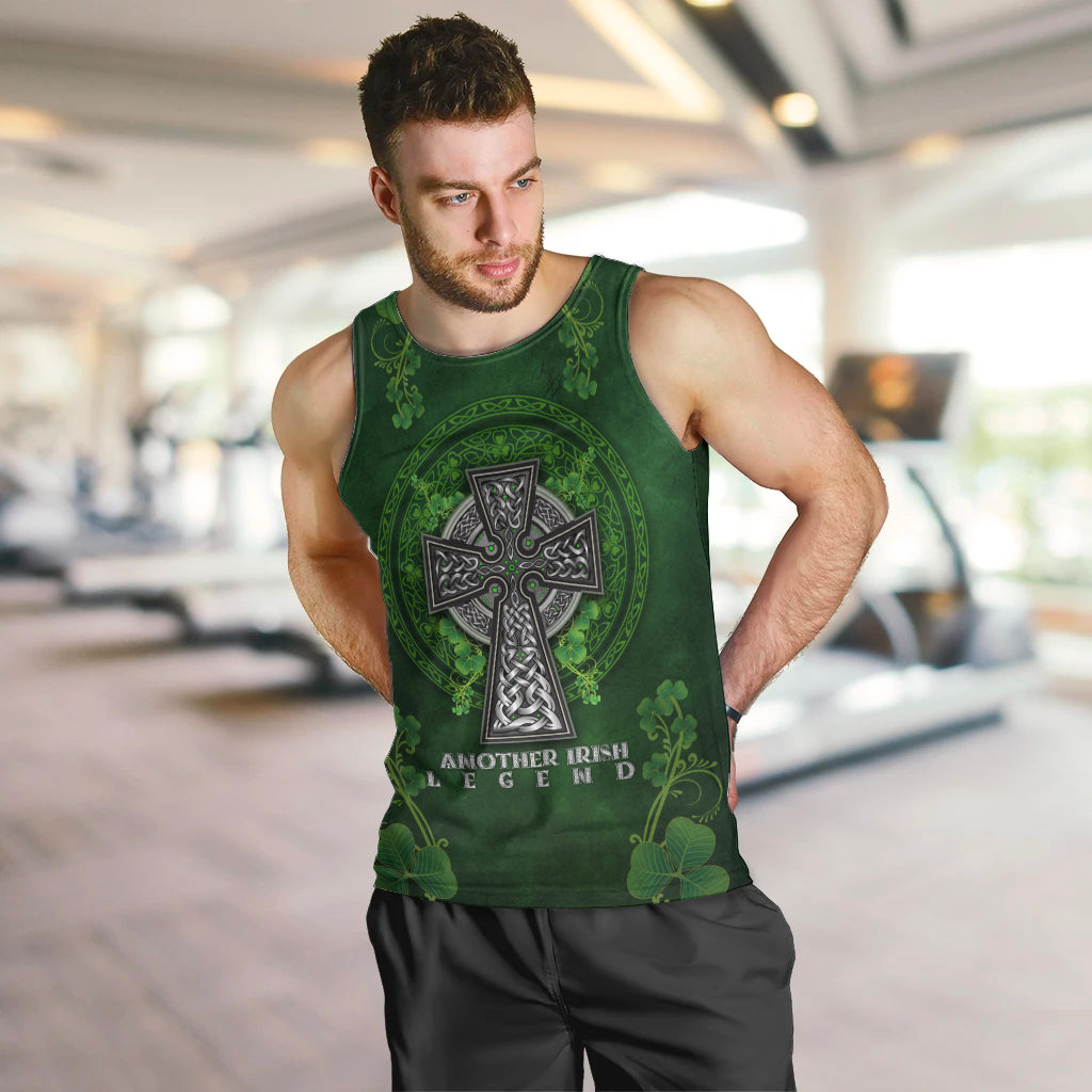 Irish Cross Mix With Shamrock Floral Men Tank Top - Wonder Print Shop