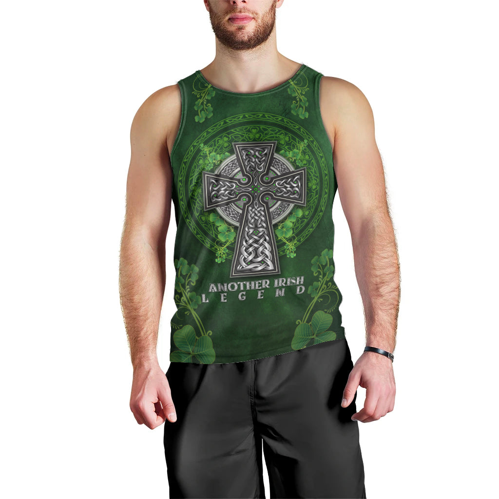 Irish Cross Mix With Shamrock Floral Men Tank Top - Wonder Print Shop