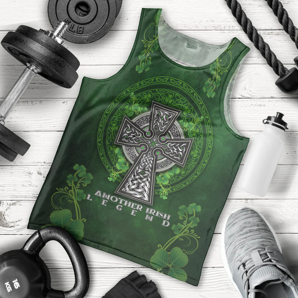 Irish Cross Mix With Shamrock Floral Men Tank Top - Wonder Print Shop