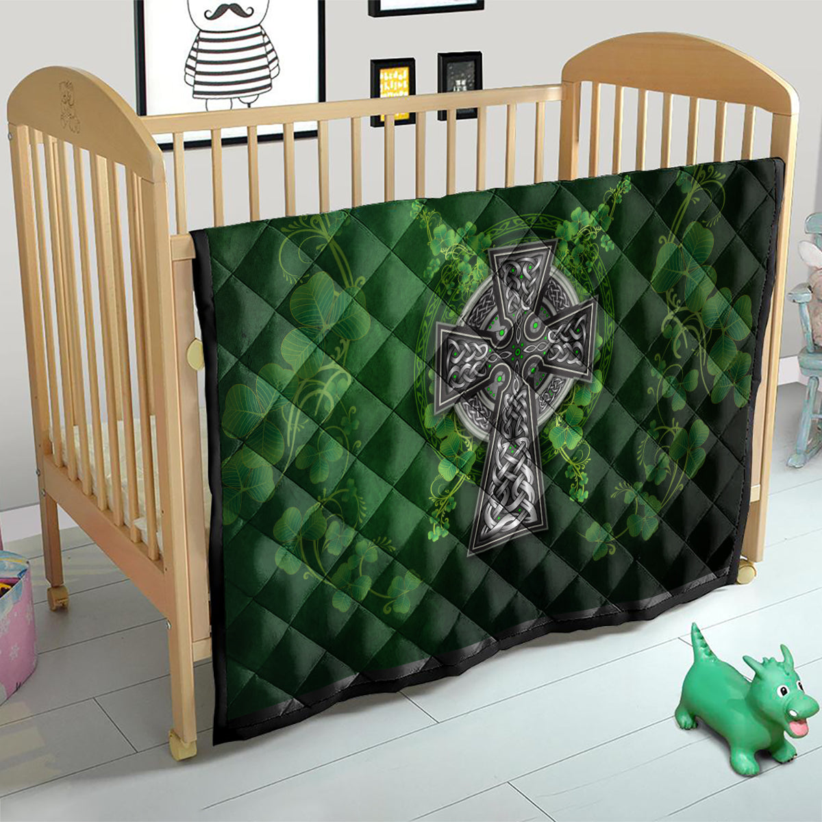 Irish Cross Mix With Shamrock Floral Quilt - Wonder Print Shop