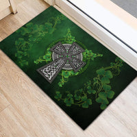 Irish Cross Mix With Shamrock Floral Rubber Doormat - Wonder Print Shop