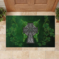 Irish Cross Mix With Shamrock Floral Rubber Doormat - Wonder Print Shop