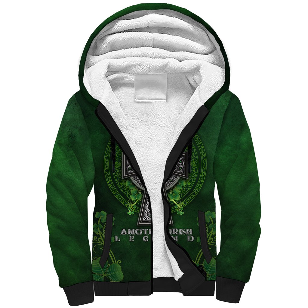 Irish Cross Mix With Shamrock Floral Sherpa Hoodie - Wonder Print Shop