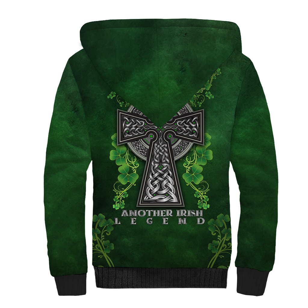 Irish Cross Mix With Shamrock Floral Sherpa Hoodie - Wonder Print Shop