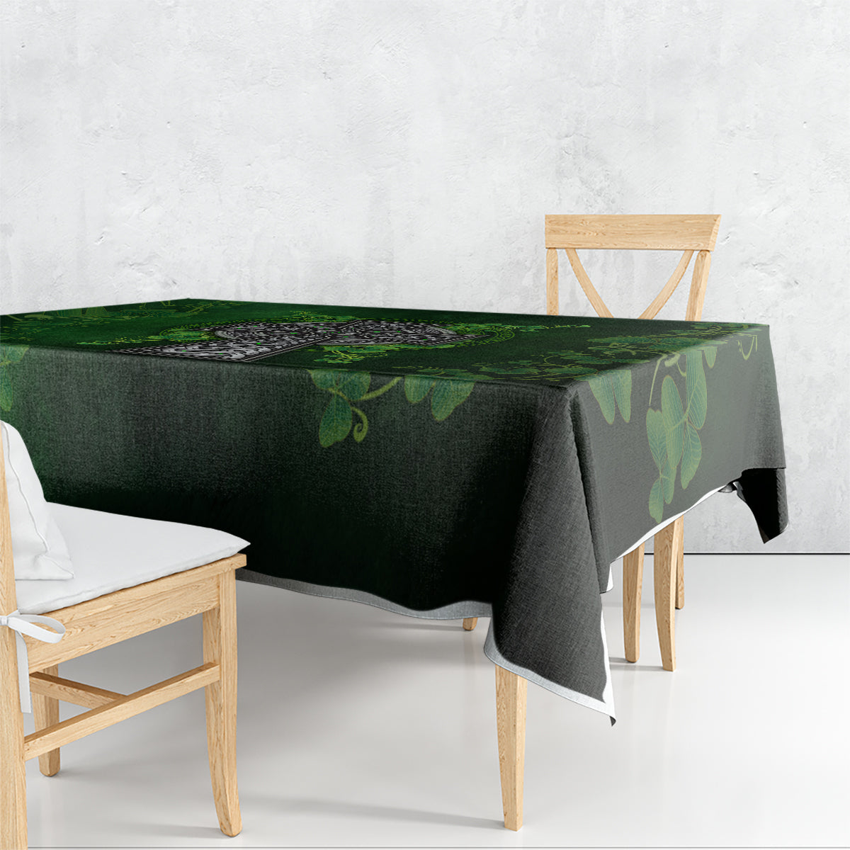 Irish Cross Mix With Shamrock Floral Tablecloth - Wonder Print Shop