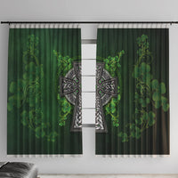 Irish Cross Mix With Shamrock Floral Window Curtain - Wonder Print Shop
