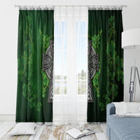 Irish Cross Mix With Shamrock Floral Window Curtain - Wonder Print Shop