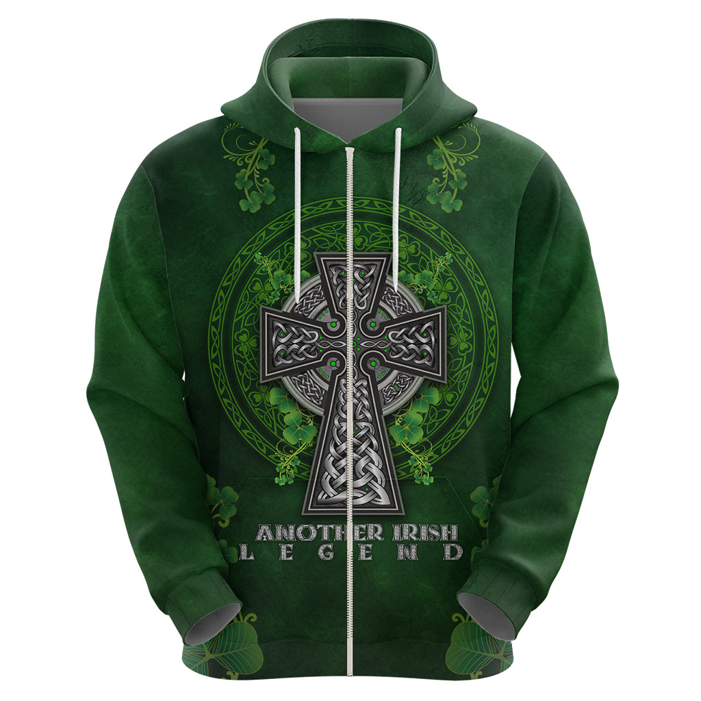 Irish Cross Mix With Shamrock Floral Zip Hoodie - Wonder Print Shop