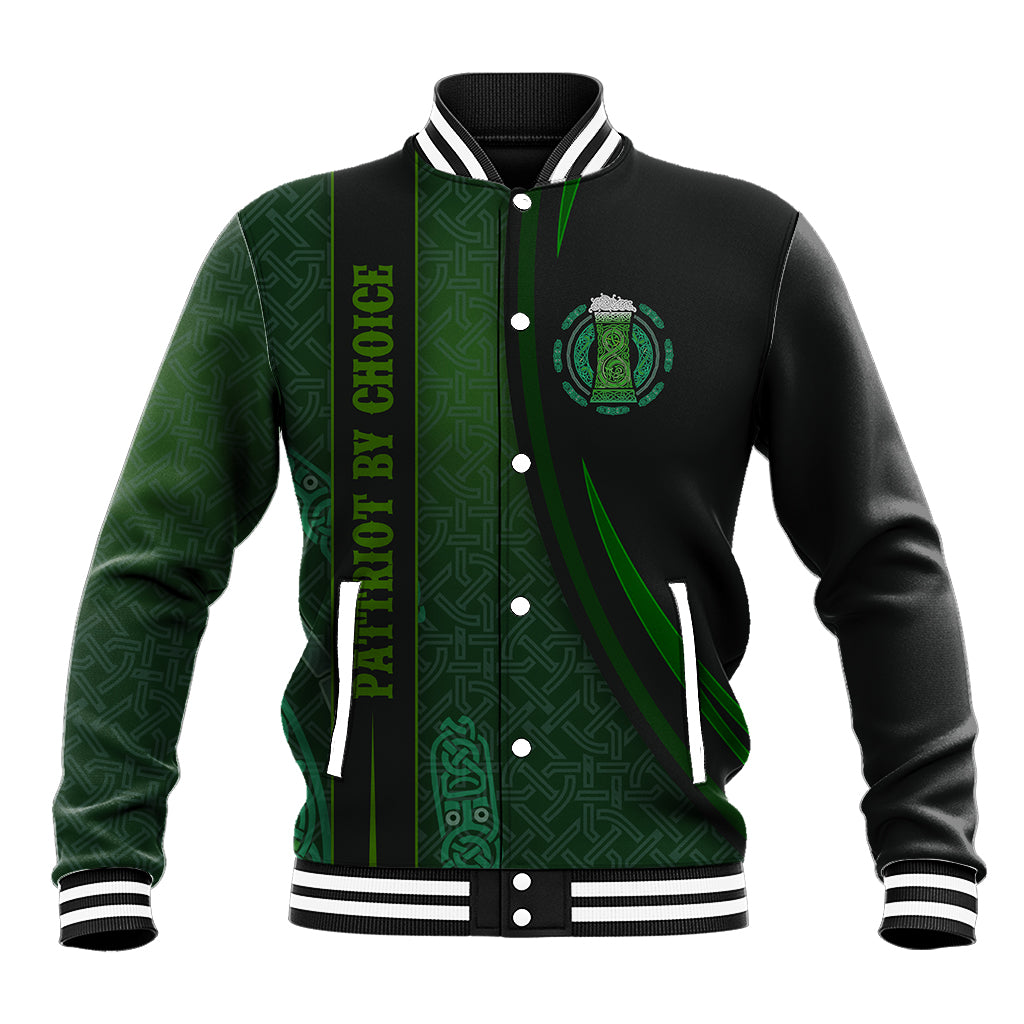 Beer Cup Pattern And Celtic Circle Green Baseball Jacket - Wonder Print Shop