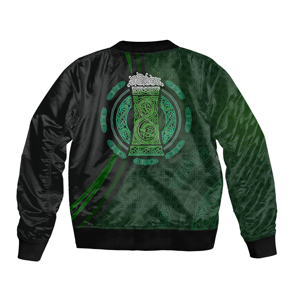Beer Cup Pattern And Celtic Circle Green Bomber Jacket - Wonder Print Shop
