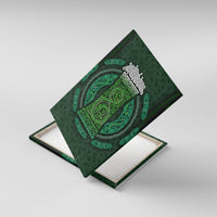 Beer Cup Pattern And Celtic Circle Green Canvas Wall Art - Wonder Print Shop