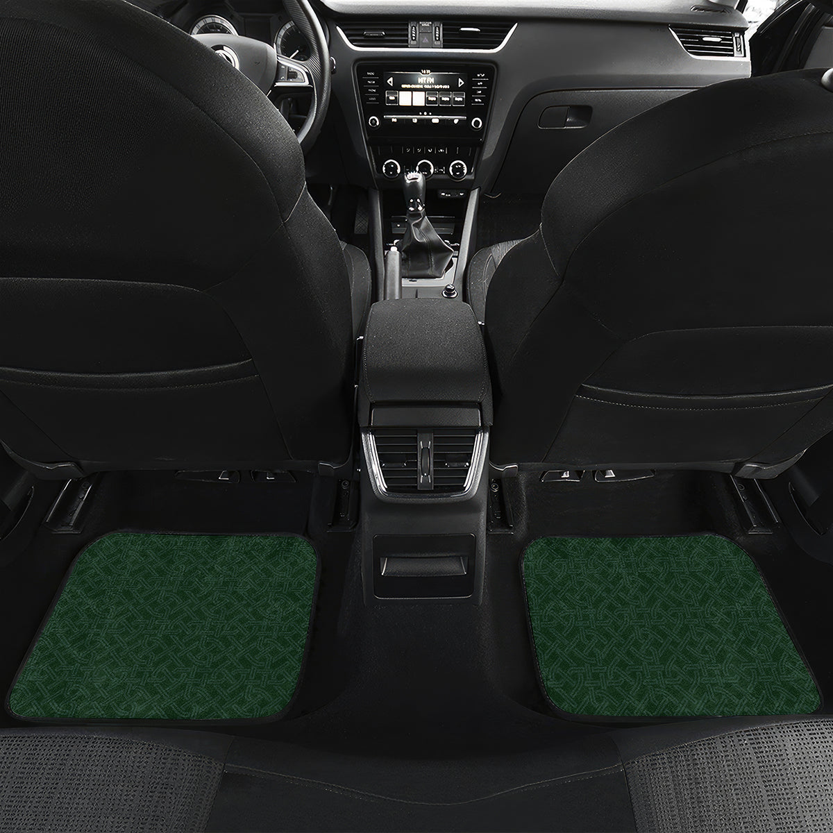 Beer Cup Pattern And Celtic Circle Green Car Mats - Wonder Print Shop