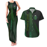 Beer Cup Pattern And Celtic Circle Green Couples Matching Tank Maxi Dress and Hawaiian Shirt - Wonder Print Shop