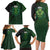 Beer Cup Pattern And Celtic Circle Green Family Matching Long Sleeve Bodycon Dress and Hawaiian Shirt - Wonder Print Shop