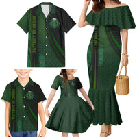 Beer Cup Pattern And Celtic Circle Green Family Matching Mermaid Dress and Hawaiian Shirt - Wonder Print Shop