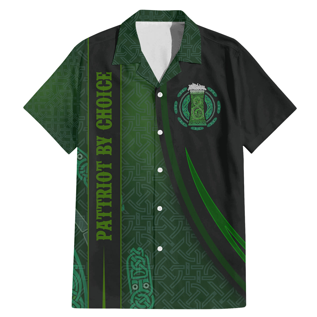 Beer Cup Pattern And Celtic Circle Green Family Matching Mermaid Dress and Hawaiian Shirt - Wonder Print Shop