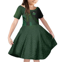 Beer Cup Pattern And Celtic Circle Green Family Matching Short Sleeve Bodycon Dress and Hawaiian Shirt - Wonder Print Shop