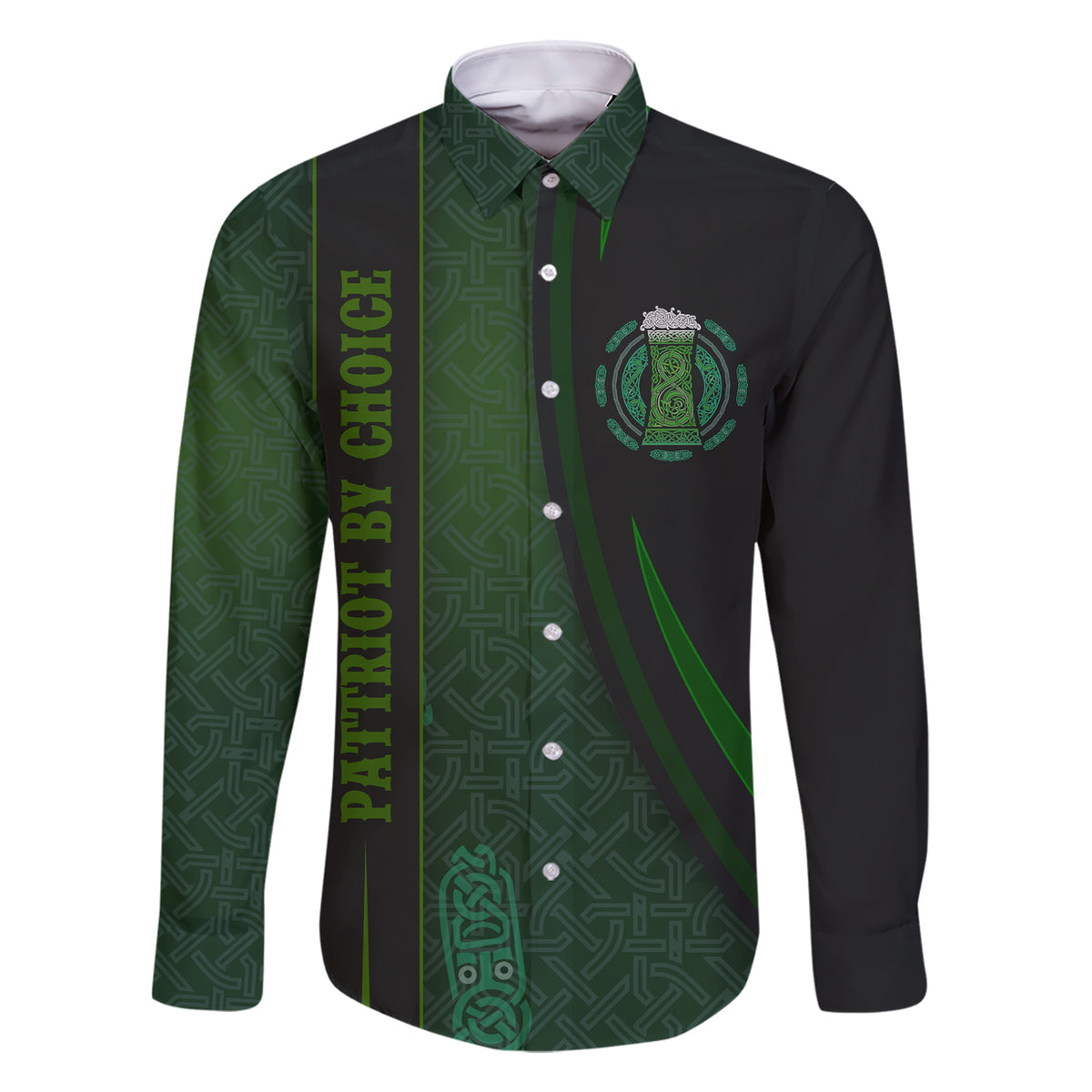 Beer Cup Pattern And Celtic Circle Green Family Matching Short Sleeve Bodycon Dress and Hawaiian Shirt - Wonder Print Shop