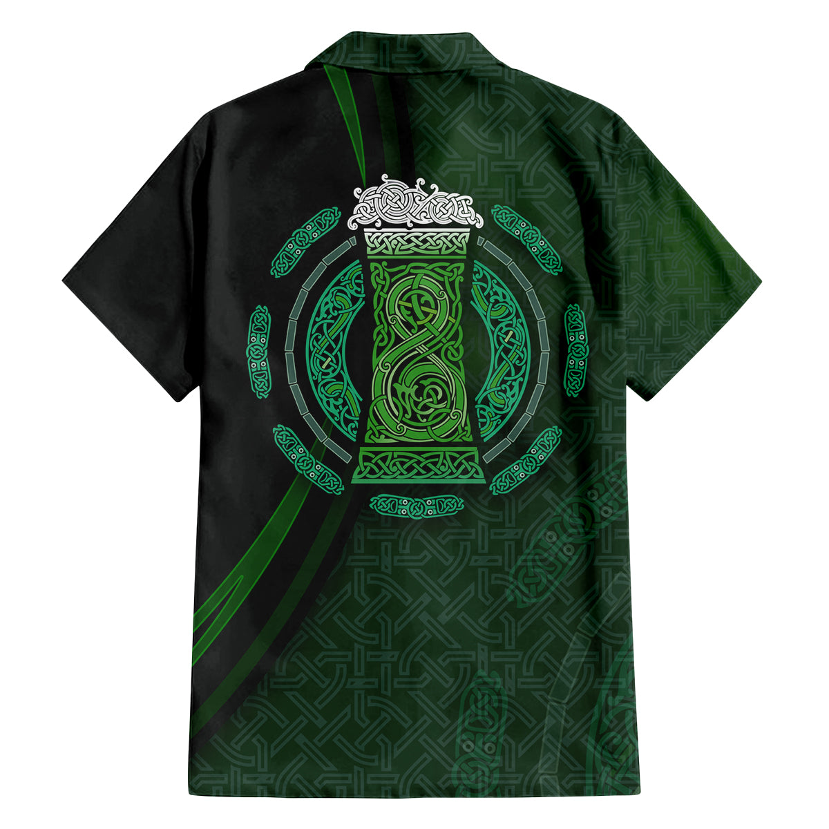 Beer Cup Pattern And Celtic Circle Green Family Matching Tank Maxi Dress and Hawaiian Shirt - Wonder Print Shop