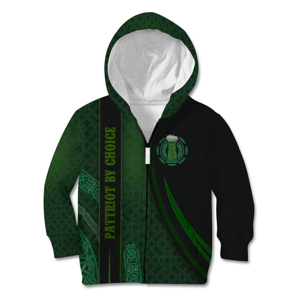 Beer Cup Pattern And Celtic Circle Green Kid Hoodie - Wonder Print Shop