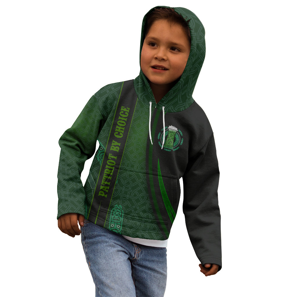 Beer Cup Pattern And Celtic Circle Green Kid Hoodie - Wonder Print Shop