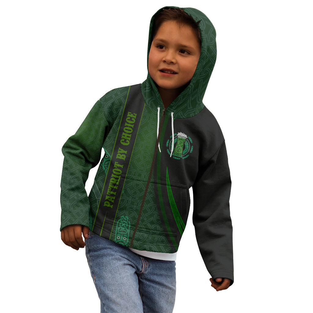 Beer Cup Pattern And Celtic Circle Green Kid Hoodie - Wonder Print Shop