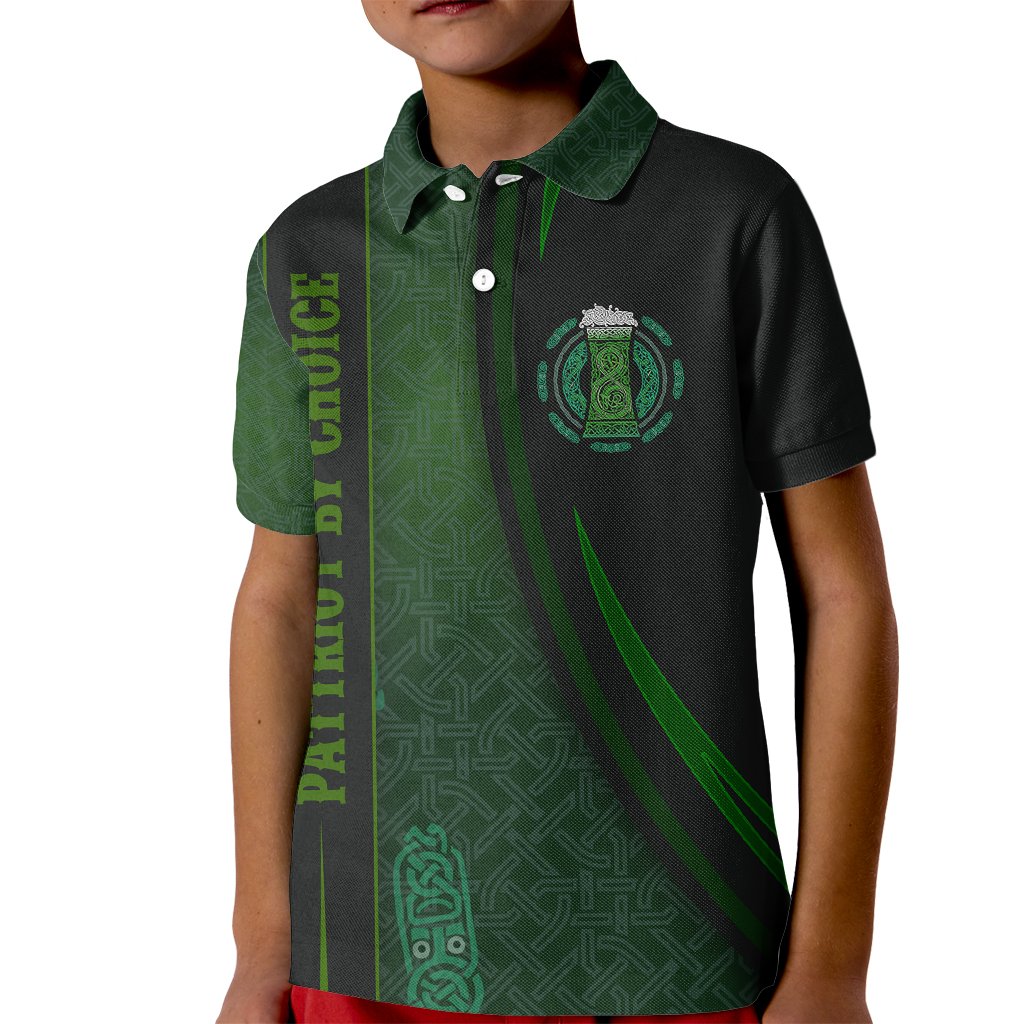 Beer Cup Pattern And Celtic Circle Green Kid Polo Shirt - Wonder Print Shop