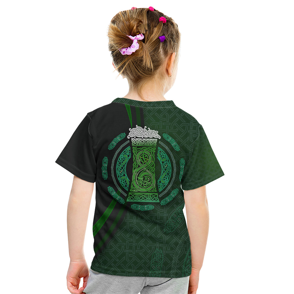 Beer Cup Pattern And Celtic Circle Green Kid T Shirt - Wonder Print Shop