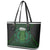 Beer Cup Pattern And Celtic Circle Green Leather Tote Bag - Wonder Print Shop