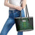 Beer Cup Pattern And Celtic Circle Green Leather Tote Bag - Wonder Print Shop