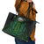 Beer Cup Pattern And Celtic Circle Green Leather Tote Bag - Wonder Print Shop