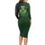 Beer Cup Pattern And Celtic Circle Green Long Sleeve Bodycon Dress - Wonder Print Shop