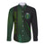 Beer Cup Pattern And Celtic Circle Green Long Sleeve Button Shirt - Wonder Print Shop