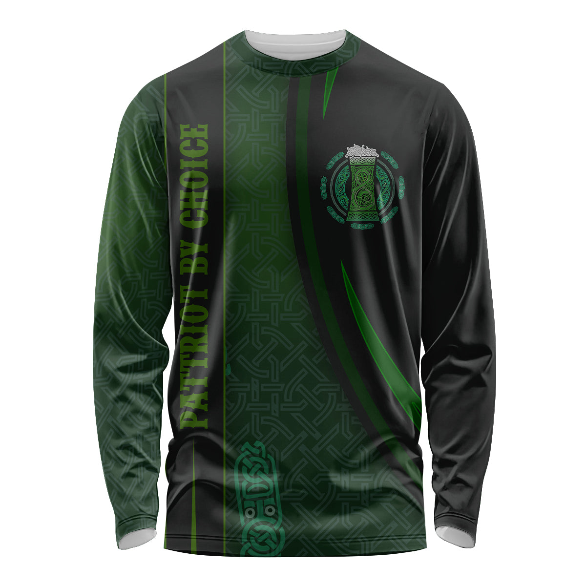 Beer Cup Pattern And Celtic Circle Green Long Sleeve Shirt - Wonder Print Shop
