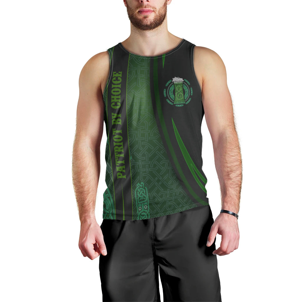 Beer Cup Pattern And Celtic Circle Green Men Tank Top - Wonder Print Shop