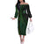 Beer Cup Pattern And Celtic Circle Green Off The Shoulder Long Sleeve Dress - Wonder Print Shop