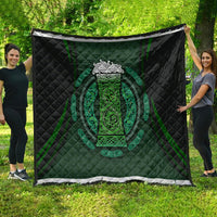 Beer Cup Pattern And Celtic Circle Green Quilt - Wonder Print Shop