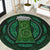 Beer Cup Pattern And Celtic Circle Green Round Carpet