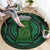 Beer Cup Pattern And Celtic Circle Green Round Carpet